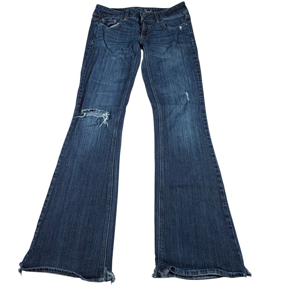 American Eagle Artist Jeans Womens 6 Regular (FITS 30x31) Distressed Flare HEMS